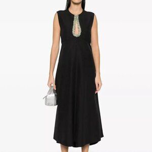 Dorothee Schumacher Size 6 Brand New With Tags Black Crystal-Embellished-Dress